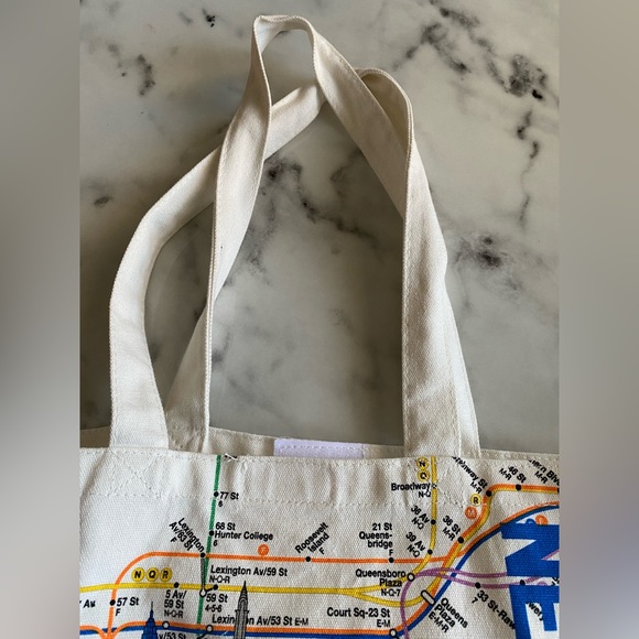 Like new NYC Metro Map Canvas tote with Velcro closure - Picture 3 of 6
